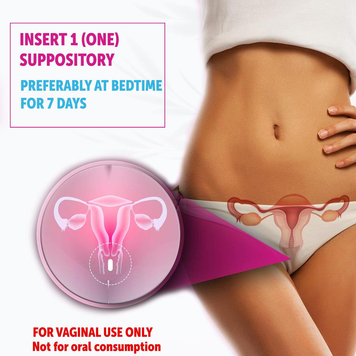 HealthFare Feminiva Boric Acid Vaginal Suppositories - 30 Count, 600mg, Intimate Health Support - 100%