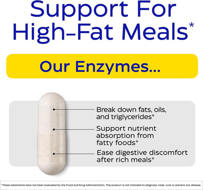 Enzymedica Lypo Gold - Protease, Amylase & Lipase Digestive Enzymes for Women & Men, Enzyme Supplement for Fat Digestion, Gut Health & Gallbladder Support, Helps Gas & Bloating, Gluten Free - 60 Caps