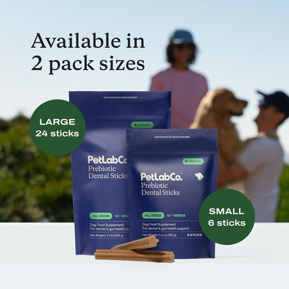 PetLab Co. Dental Sticks – Dog Dental Chews -Target Plaque & Tartar Build-Up at The Source - Designed to Maintain Your Dog’s Oral Health, Keep Breath Fresh and Provide Digestive Help (24 Sticks) | Ridged texture with chicory root prebiotic and peppermint