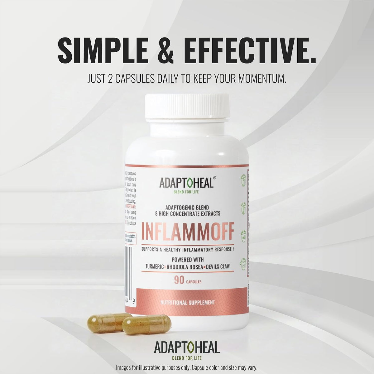 ADAPTOHEAL Inflammoff Botanical Blend - Turmeric and Rhodiola, 90 Capsules