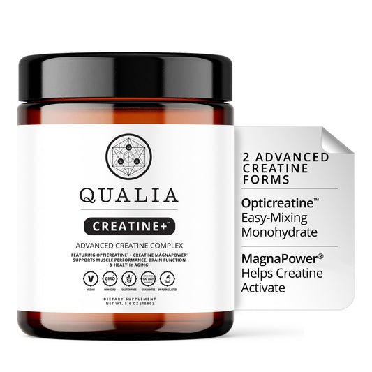 Qualia Creatine | Advanced Creatine Complex | 2 Sources + Magnesium | Optimized Absorption | Muscle Performance, Brain Function, & Healthy Aging (30 Servings)