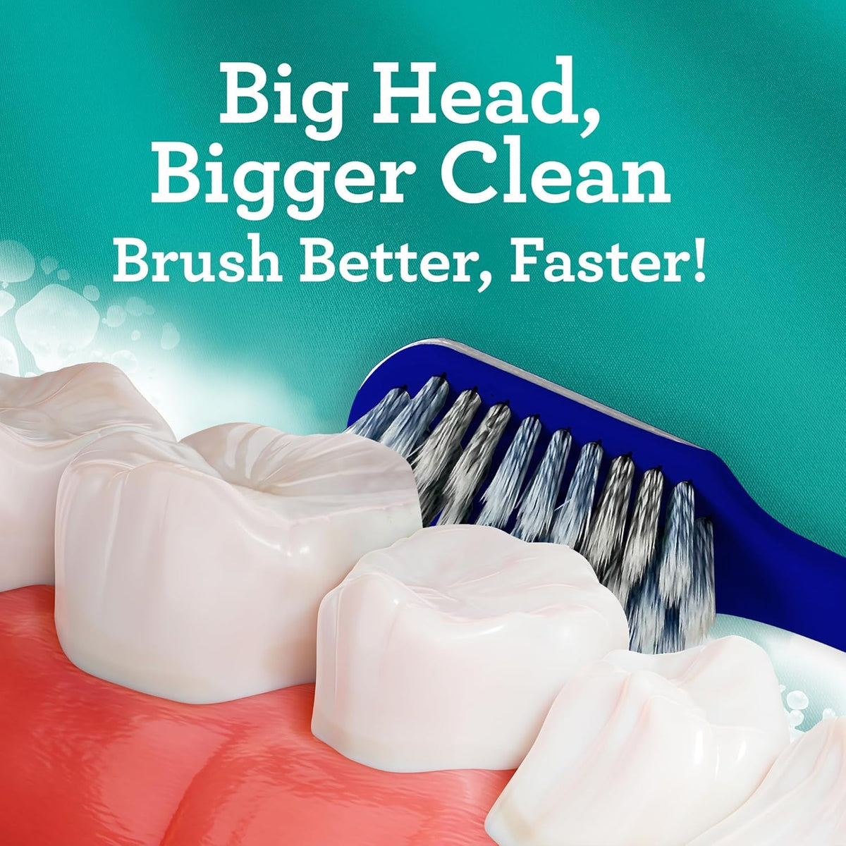 GuruNanda Gentle Giant Toothbrush with Dual Action Flossing Spiral Bristles, Non-Slip Ergo Dexa Grip, Helps in Teeth Whitening, BPA Free Manual Toothbrushes, Assorted Colors, 4 Count