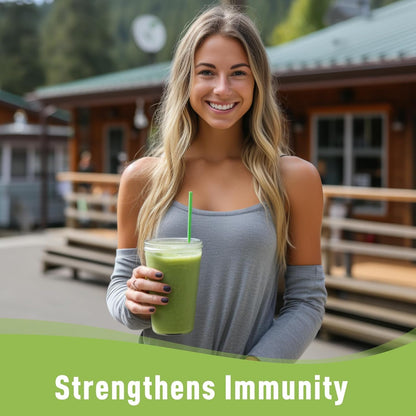 UNLEASH'D ORGANIC Organic Wheatgrass Juice Powder 16oz – 100% Pure Superfood, Immune & Energy Boost, Detox Support