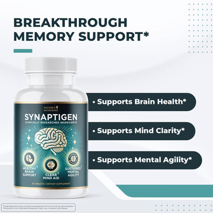 Synaptigen – Inulin & Probiotics 3.5B CFU Tabs – 30 Ct, 1 Month Supply | Inulin powder & probiotics 3.5 billion CFU | Non-GMO, Made in USA | Easy-to-swallow daily tablet