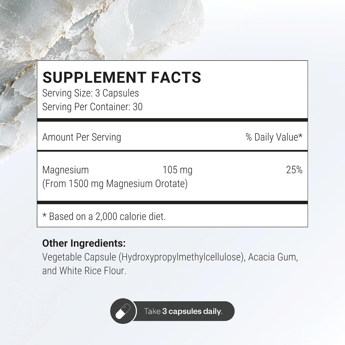SuperSmart Magnesium Orotate 1500mg per Day - High Absorption Magnesium Supplement | Non GMO & Gluten Free - 90 Vegetarian Capsules