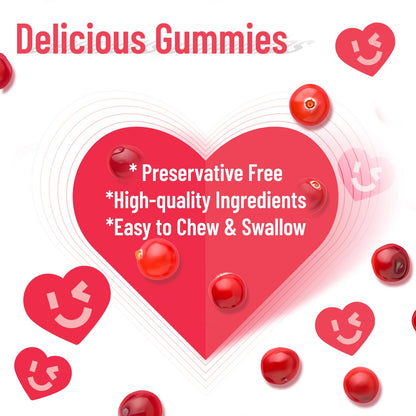 Cranberry Gummies 1000mg, Cranberry Supplements for Women 60 Count | Cranberry Gummies 1000mg, Cranberry Supplements for Women, with D-Mannose 250mg, Urinary Tract Health 60 Count