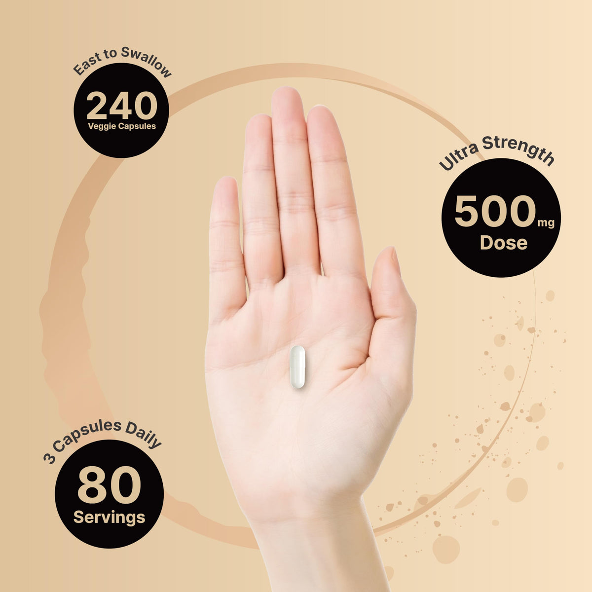 Magnesium Glycinate 500mg Per Serving | 240 Veggie Capsule, 100% Chelated