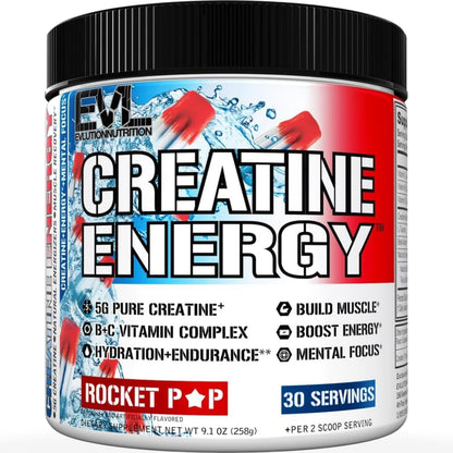 Evlution Nutrition Creatine 5000 - Supports Faster Recovery Lean Muscle Growth & Performance - Pre & Post Workout Powder - 5000mg Pure Creatine Monohydrate Per Serving - 60 Servings - Unflavored