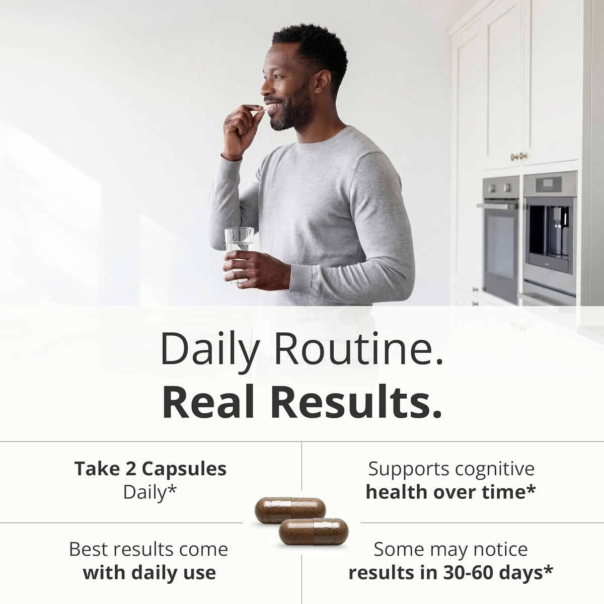 Lions Mane Supplement Capsules with Chaga, Reishi, Shiitake for Focus 60ct