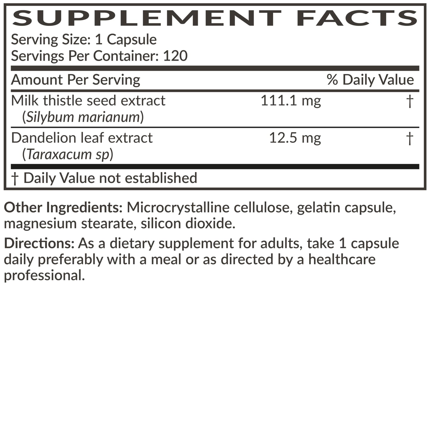 Futurebiotics Milk Thistle Silymarin Marianum & Dandelion Extract Liver Health Support, Antioxidant Support, Detox, 300 Capsules