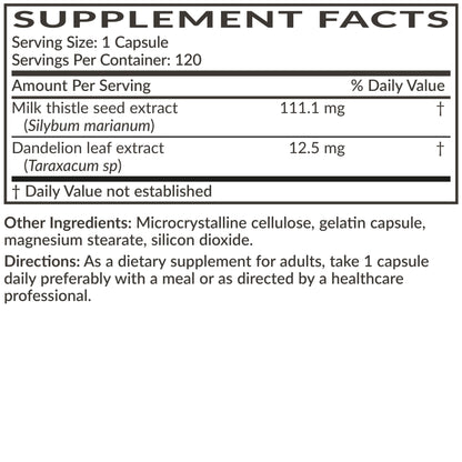 Futurebiotics Milk Thistle Silymarin Marianum & Dandelion Extract Liver Health Support, Antioxidant Support, Detox, 300 Capsules