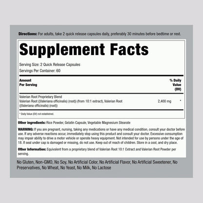 Piping Rock Valerian Root Capsules | 120 Count | Herbal Extract Complex | Non-GMO & Gluten Free Supplement