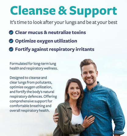 Respiratory Lung Health Supplement - Invigorating Lung Support Supplement Helps Support Clear Airways Mucus Removal and Seasonal or Year Round Detox - Vegan Herbal Non-GMO Formula (2 Months Supply)