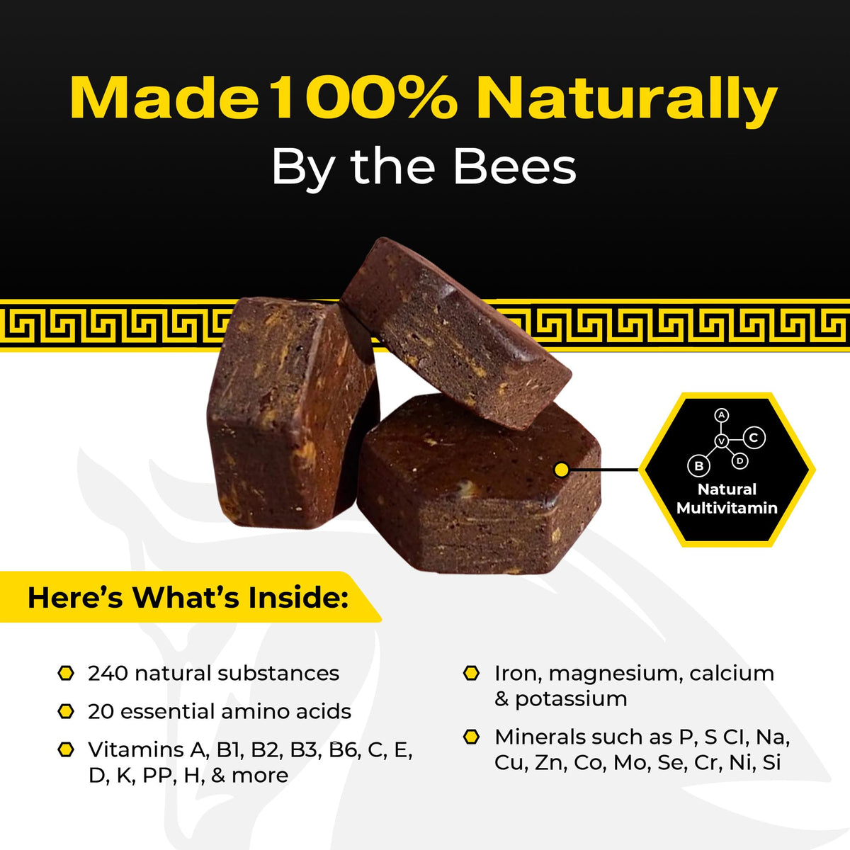 Spartan Bee Bread Chewables Natural Multivitamin | High Absorption Organic Bee Pollen