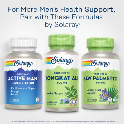 SOLARAY Tongkat Ali 400 mg - Longjack Tongkat Ali for Men - Herbal Support for Men's Health and Vitality - Vegan, Non-GMO, Lab Verified - 180 Servings, 180 VegCaps