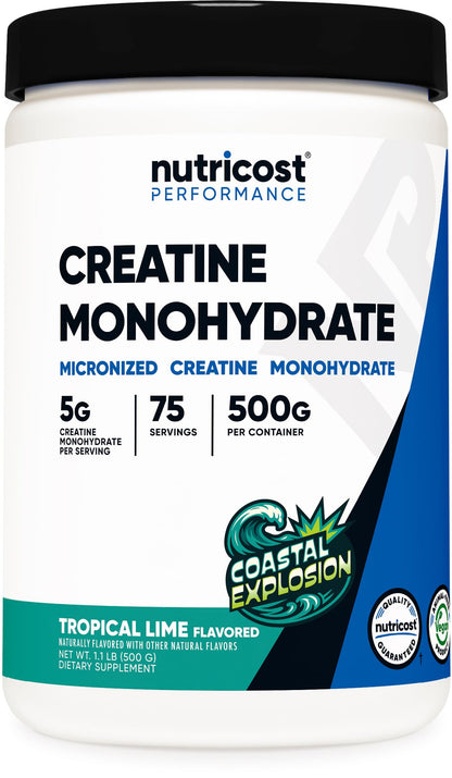 Nutricost Creatine Monohydrate Micronized Powder 500G, 5000mg Per Serv (5g) - 100 Servings, 17.9 Oz