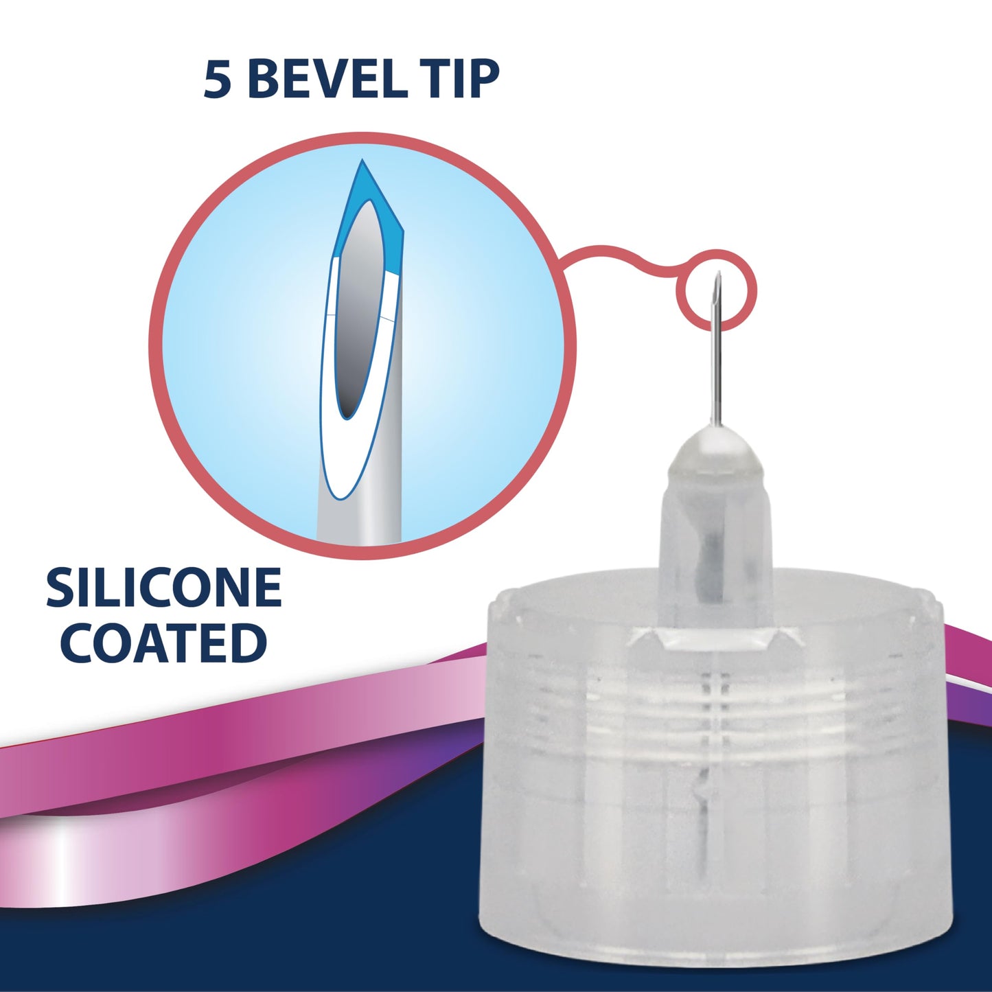 TRUEplus 5-Bevel Sterile Pen Needles, 32G x 4mm (5/32 Inch), 50 Count | For Use with Pen Injection Device, Single-Use Needles, Compatible Thread with Major Pen Devices, Silicone Coated