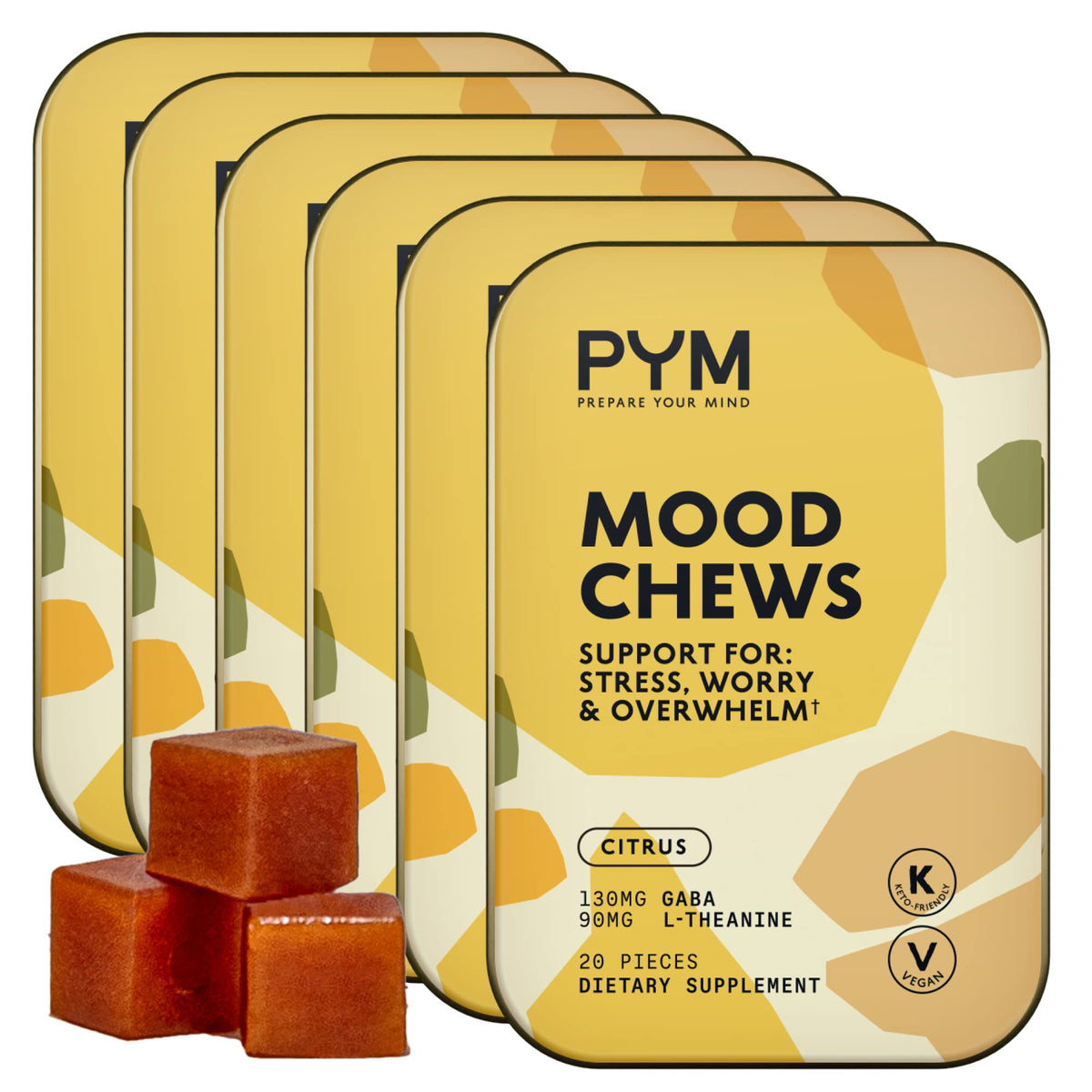 PYM Berry Mood Chews (20 Count) | Stress & Mood Support Supplement