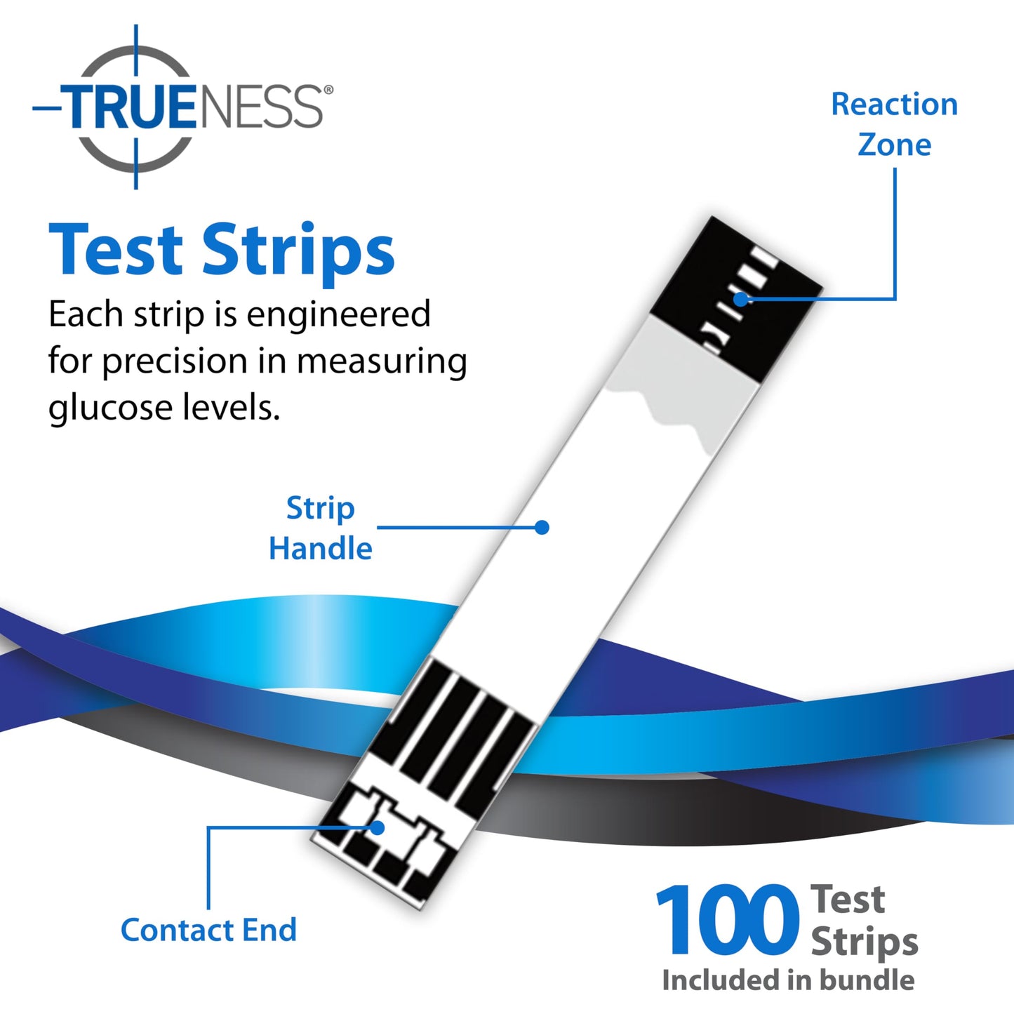 TRUENESS Blood Glucose Test Strips, 50 Count | Blood Glucose Test Strips Compatible with TRUENESS Family of Self Monitoring Blood Glucose Meters, Fast 5 Second Results