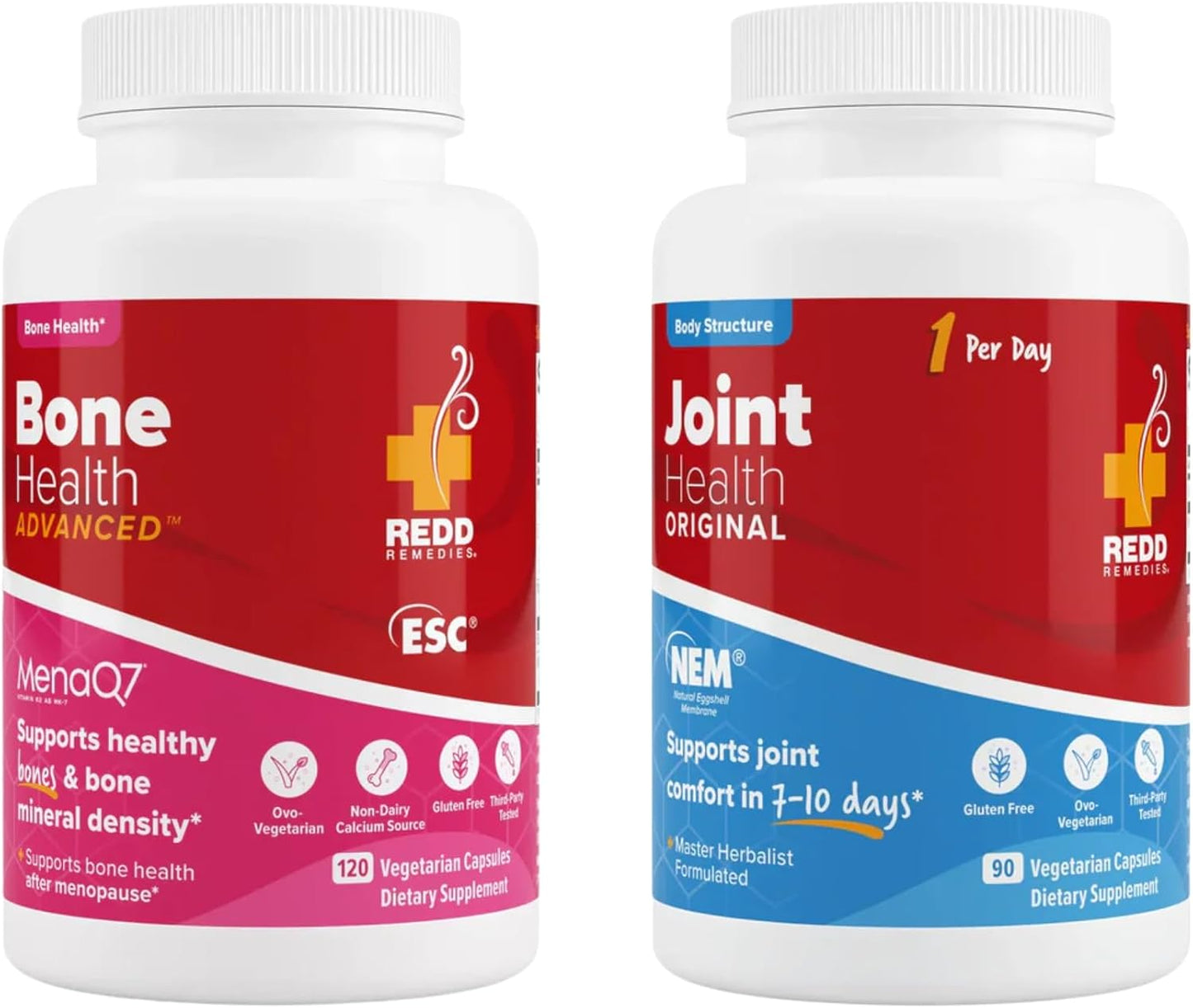 Redd Remedies Bone Health Advanced, 120 Capsules, and Joint Health Original, 90 Capsules