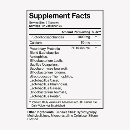 Terra Health Essentials Advanced Probiotics | 50 Billion CFU | Reduce Bloating & Gas, Immune Support | 30-Day Supply (60 Capsules)