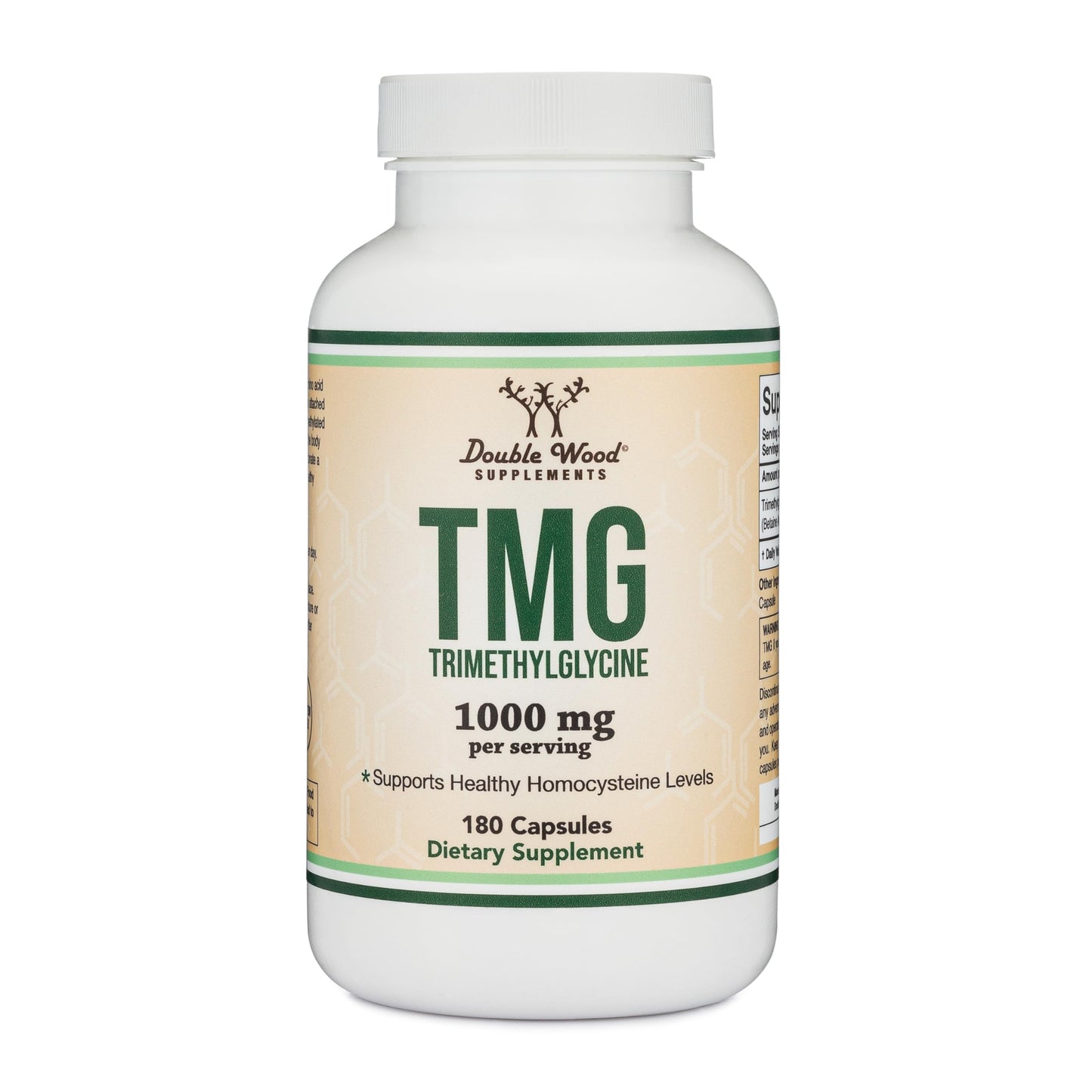 TMG Trimethylglycine Supplement - 99%+ Tested Purity - 1,000mg Per Serving, 180 Capsules (TMG Supplements for Homocysteine Control) Genuine TMG with Fishy Smell, Gluten Free, Non-GMO