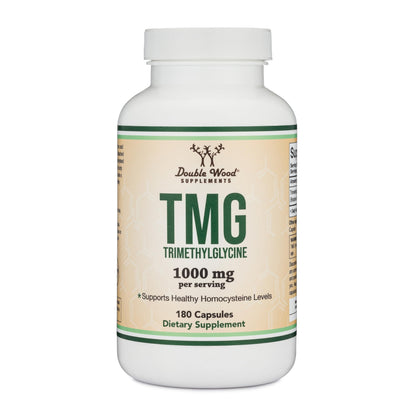 TMG Trimethylglycine Supplement - 99%+ Tested Purity - 1,000mg Per Serving, 180 Capsules (TMG Supplements for Homocysteine Control) Genuine TMG with Fishy Smell, Gluten Free, Non-GMO
