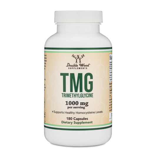 TMG Trimethylglycine Supplement - 99%+ Tested Purity - 1,000mg Per Serving, 180 Capsules (TMG Supplements for Homocysteine Control) Genuine TMG with Fishy Smell, Gluten Free, Non-GMO