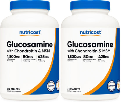 Nutricost Glucosamine 1800mg with Chondroitin & MSM, 240 Tablets, 120 Servings