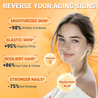 DRFOSTER Multi Collagen Peptides for Women with MSM, CS & D3, 35 Servings | Type I, II, III, V, and X Hydrolyzed Collagen with Vitamin C and Hyaluronic Acid for Skin, Hair, and Joints