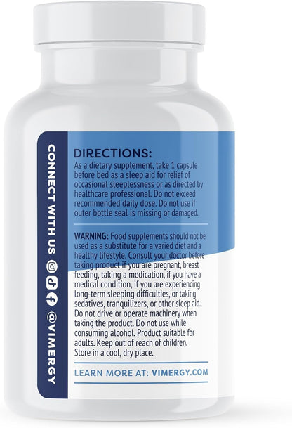 Vimergy Melatonin – Natural Sleep Aid – Sleep Supplement – Helps You Fall Asleep Faster & Stay Asleep Longer - Non-GMO, Gluten-Free, Kosher, Soy-Free, Vegan, Paleo (120 Counts)