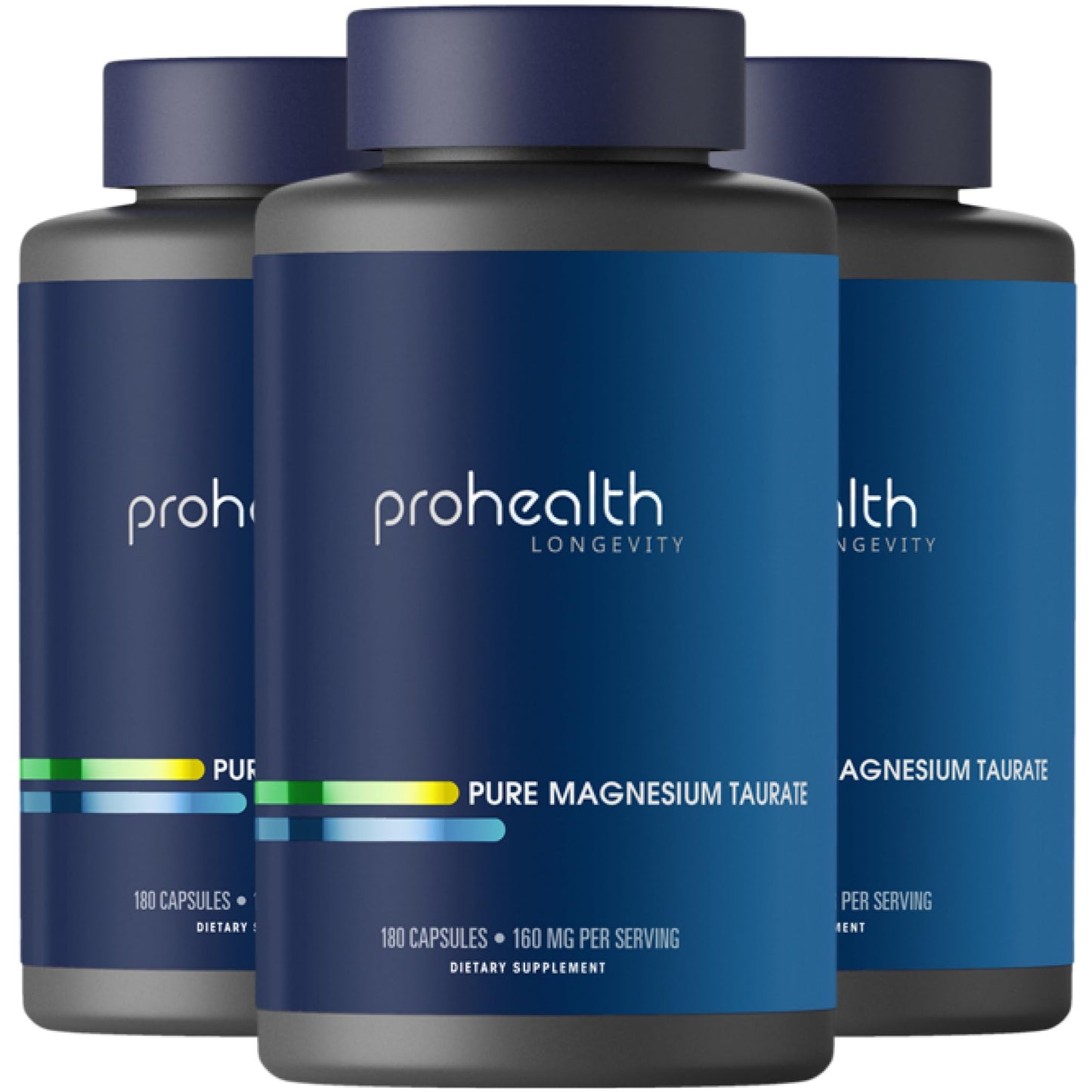 ProHealth Pure Magnesium Taurate, 160mg per Serving | Optimal Bioavailability Supplement for Healthy Aging | Supports Brain, Heart, and Muscle Health | Third-Party Tested for Quality | 180 Capsules