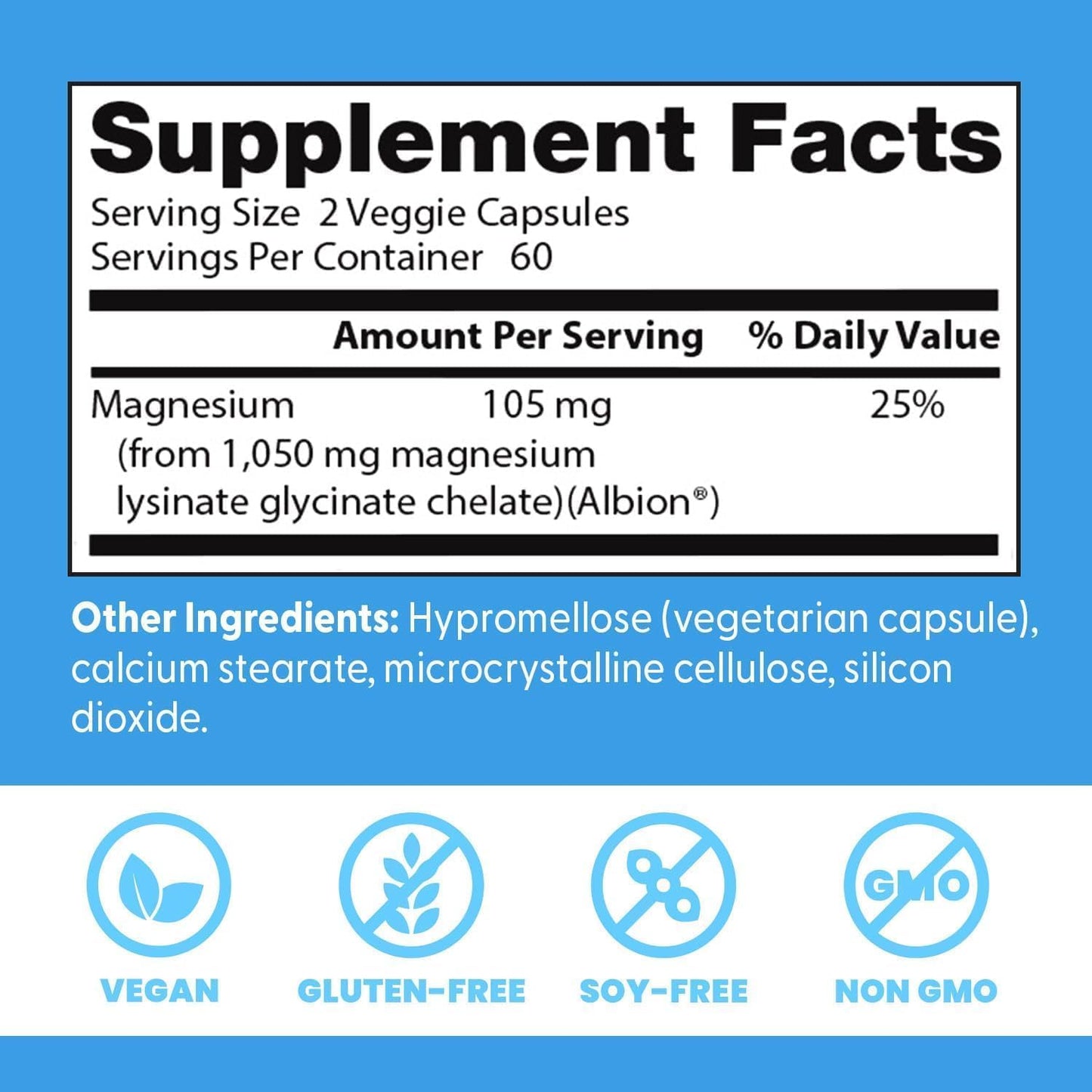 Doctor's Best High Absorption Magnesium Glycinate Lysinate Supplement for Sleep Support - Chelated Magnesium Capsules for Women & Men, 105 mg per Serving, Calm Support, Vegan - 120 Veg Caps