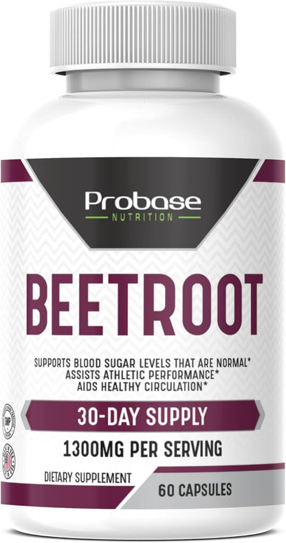 Probase Nutrition Beetroot 60 Capsules 30-Day Supply