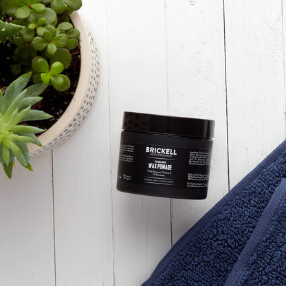Brickell Men's Products Flexible Hold Wax Pomade for Men, Irritation Free, Natural Shine Hair Styling Product, With Shea Butter, Vitamin E, and Rosemary, 2 Ounce, Scented