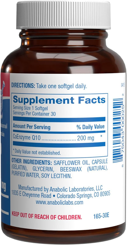 High Absorption CoQ10 200mg Softgels - Clinical Formula Coenzyme Q10 200mg for Skin Heart Energy Antioxidant and Brain Support - Easy to Swallow - Made in The USA in cGMP Facilities - 30 Servings