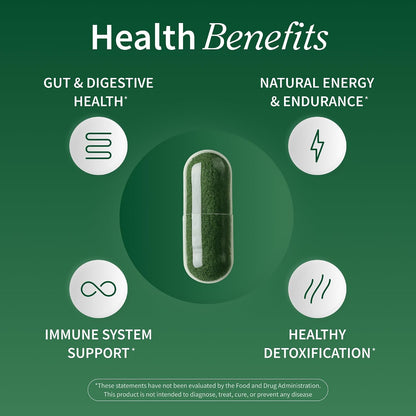 Snap Supplements USDA Organic Spirulina and Chlorella, 120 Vegan Capsules | Certified Organic Protein Rich Blue Green Algae Superfood Supplement for Energy and Immune Support, Non-GMO 30 Day-Supply