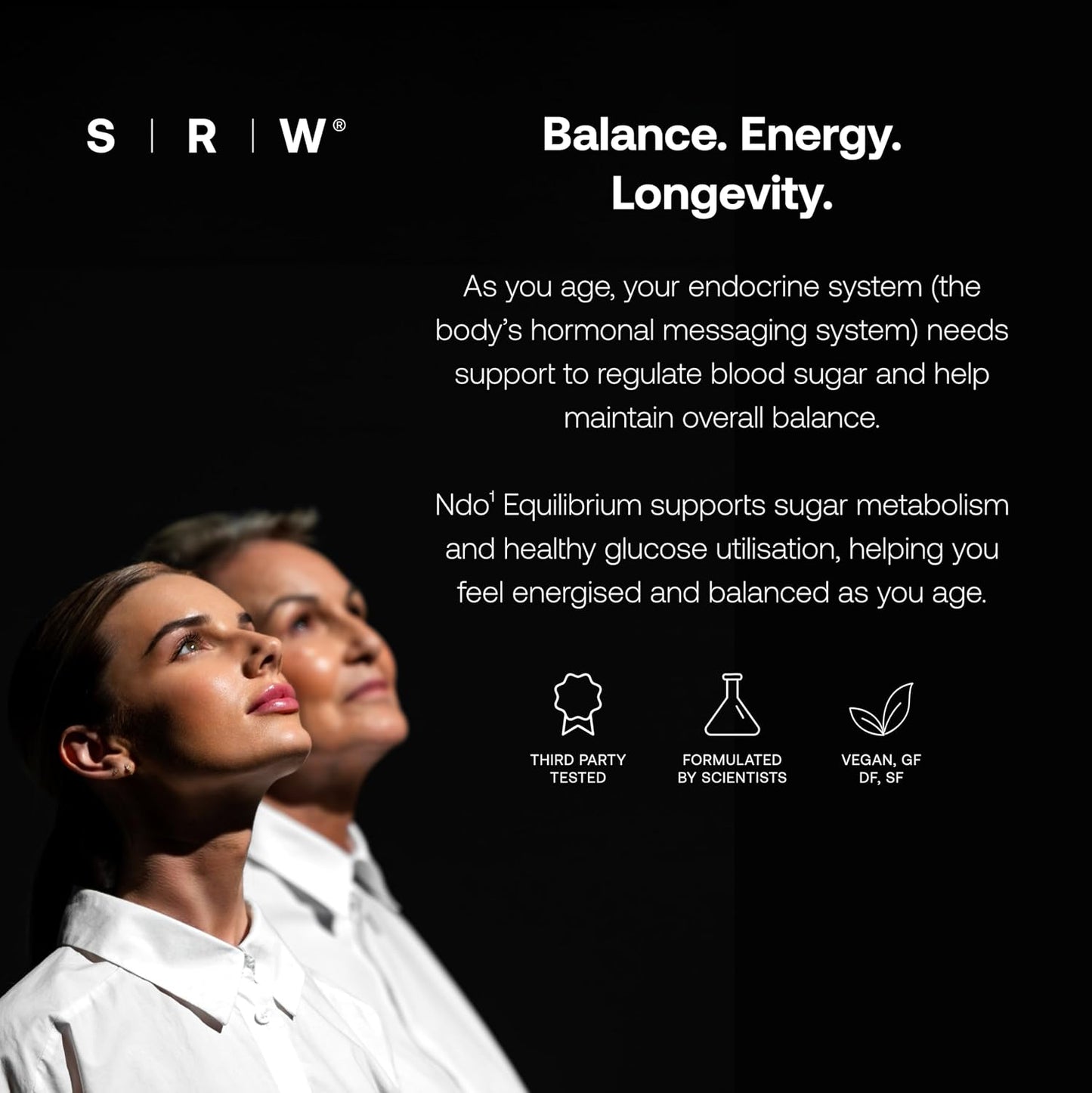 Ndo¹ Equilibrium | Blood Sugar Support Supplement | Glucose Metabolism, Hormone Balance & Healthy Aging | Breaks Down Carbohydrates Effectively | 60 Vege Capsules