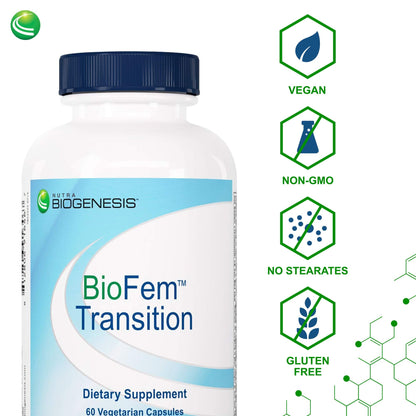 Nutra BioGenesis - BioFem Transition - DHEA, Pregnenolone, Wild Yam, and Dong Quai for Menopause