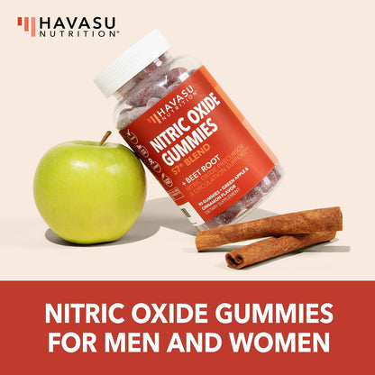 Nitric Oxide Beet Root Gummies with L-Arginine, NO Gummies, 90 Count | Vegan, Non-GMO Nitric Oxide Supplement for Energy, Endurance, and Recovery, Green Apple and Cinnamon Flavor, 30 Servings