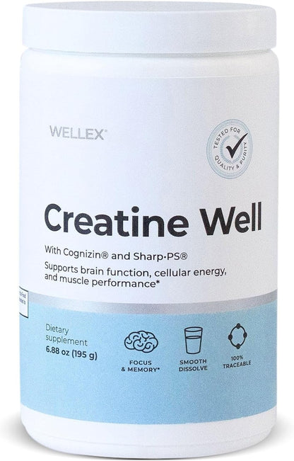 Papillex Creatine Well – Clean Creatine Powder for Brain Energy & Muscle Tone with Cognizin & Sharp•PS