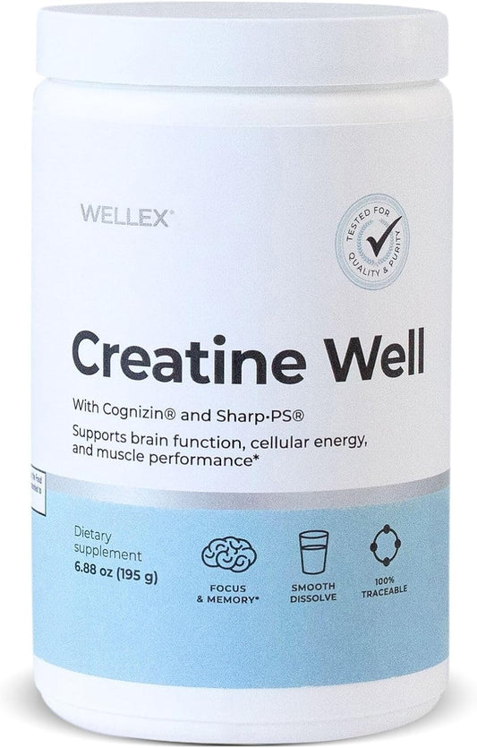 Papillex Creatine Well – Clean Creatine Powder for Brain Energy & Muscle Tone with Cognizin & Sharp•PS