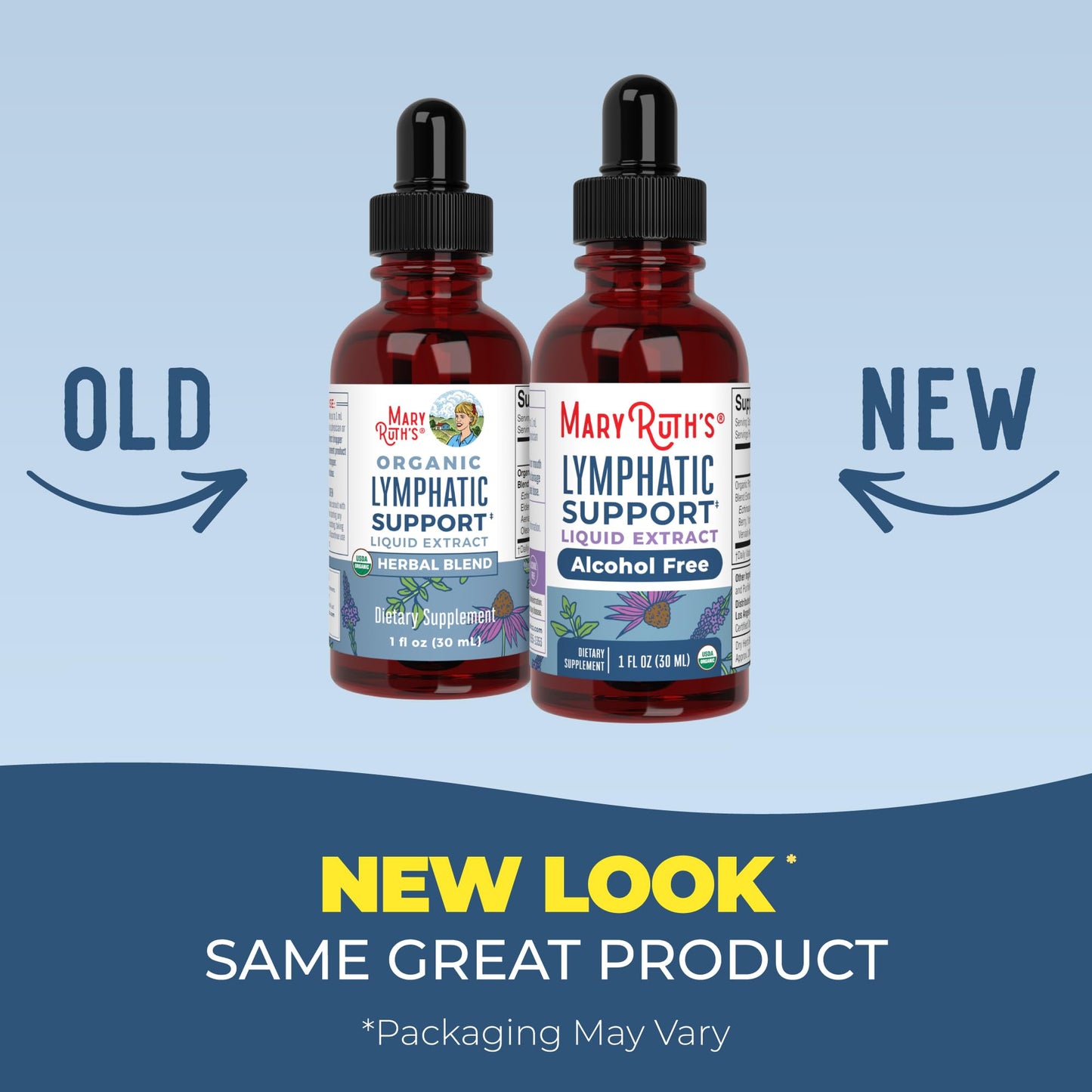 MARYRUTH'S Lymphatic Support Liquid Drops USDA Organic | Herbal Blend with Echinacea & Elderberry | Blue Vervain | Vegan | Alcohol-Free | Non-GMO | 30 Servings