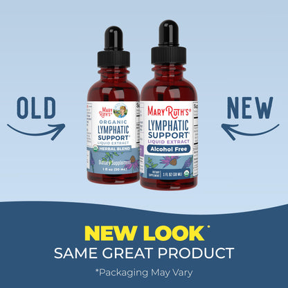 MARYRUTH'S Lymphatic Support Liquid Drops USDA Organic | Herbal Blend with Echinacea & Elderberry | Blue Vervain | Vegan | Alcohol-Free | Non-GMO | 30 Servings