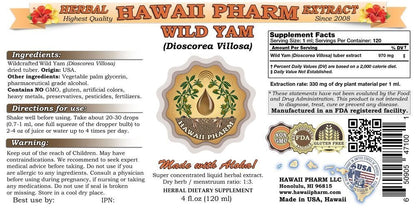 Wild Yam Liquid Extract, Wild Yam (Dioscorea Villosa) Tincture 2x4 oz