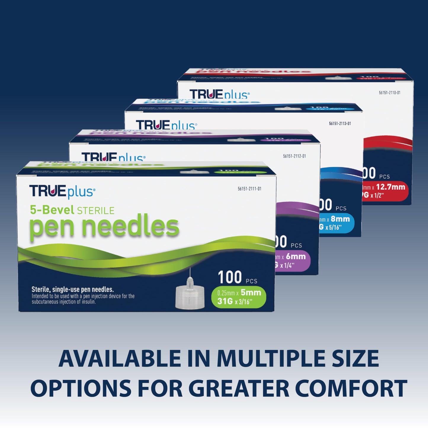 TRUEplus 5-Bevel Sterile Pen Needles, 32G x 4mm (5/32 Inch), 50 Count | For Use with Pen Injection Device, Single-Use Needles, Compatible Thread with Major Pen Devices, Silicone Coated