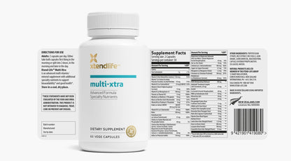 Xtendlife Multi-Xtra Multivitamin for Immune, Heart & Energy Support - 40+ Bioavailable Vitamins, Minerals, Antioxidants & Herbs - for Men, Women & Children - 30 Day Supply