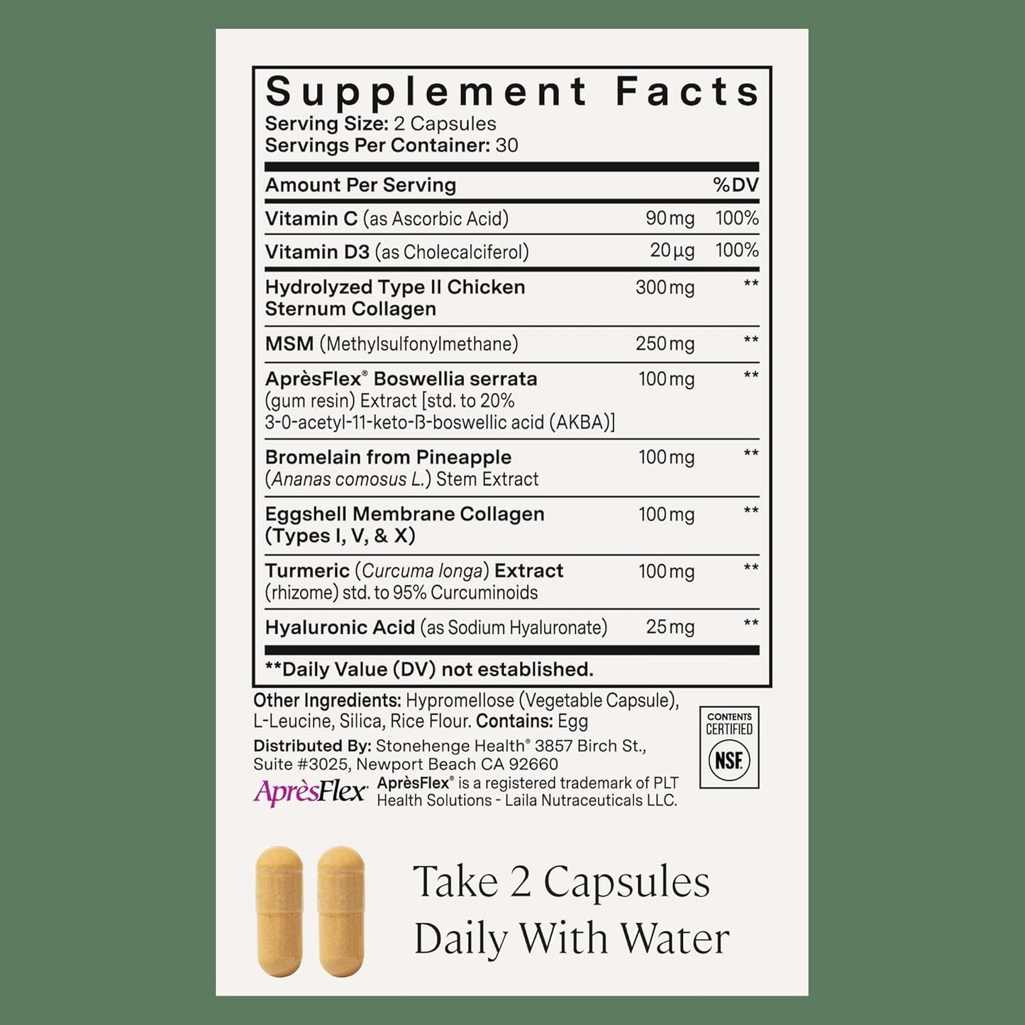 Stonehenge Health Dynamic Joint Health Supplement – Fast-Acting Support with AprèsFlex® Boswellia, MSM, Multi-Type Collagen, Turmeric, Bromelain, Vitamins C & D3 60 Count (Pack of 3)