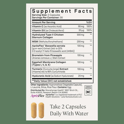 Stonehenge Health Dynamic Joint Health Supplement – Fast-Acting Support with AprèsFlex® Boswellia, MSM, Multi-Type Collagen, Turmeric, Bromelain, Vitamins C & D3 60 Count (Pack of 3)