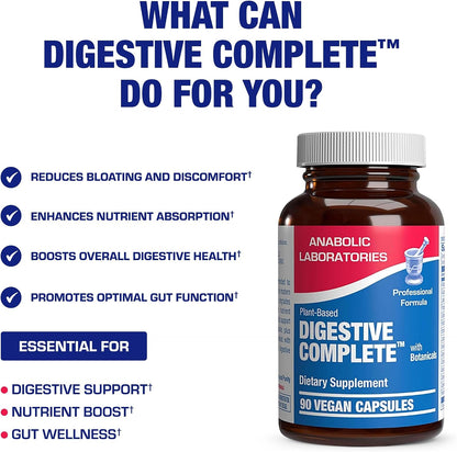 Plant Based Multi Digestive Enzymes Supplement - Clinically Formulated Digestion Supplement with Soothing Herbs and Enzymes for Women and Men for Protein Carb & Fat Digestive Complete (90ct)